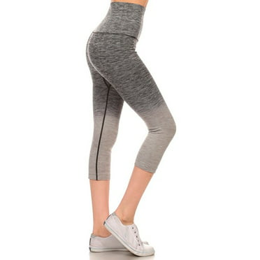 Women Ombre Capri Cropped Leggings Yoga Pants for Gym Fitness Workout Wear S M L